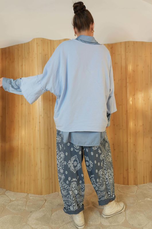 Hippie Slouch Sweatshirt Sky /5=